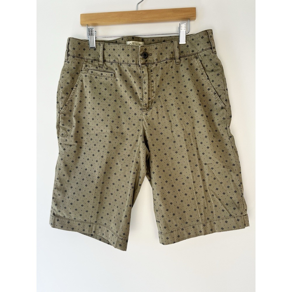 Orvis Women's Shorts Size 8 Outdoor Camping Golf Core Army Green With Design
